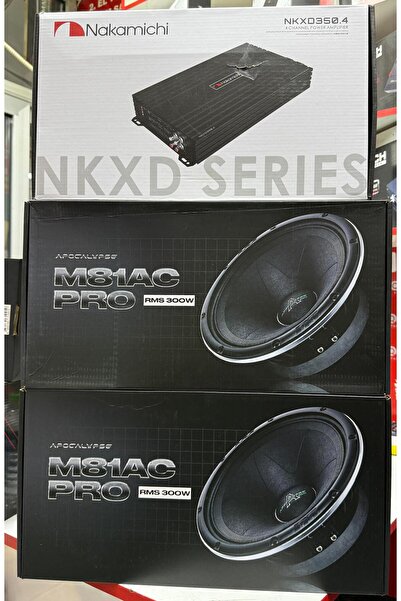 Apocalpyse Profesyonel Set 2 Takım Apocalypse 81AC Pro Midrange Nakamichi 350.4 4kanal bass Kumandalı Amfi