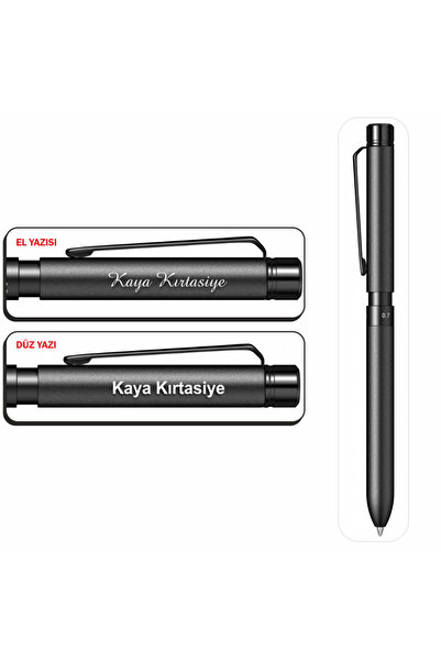 Scrikss İsminize Özel 83 Trıo Sport Mat Siyah Multifonksiyon Kalem