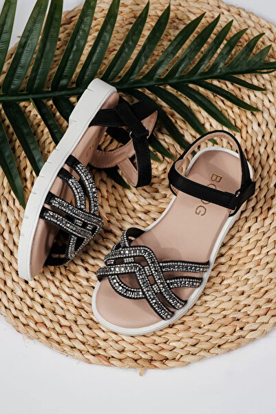 Zaira Sandale fete negre din piele ecologica Alegria #21881 - 30