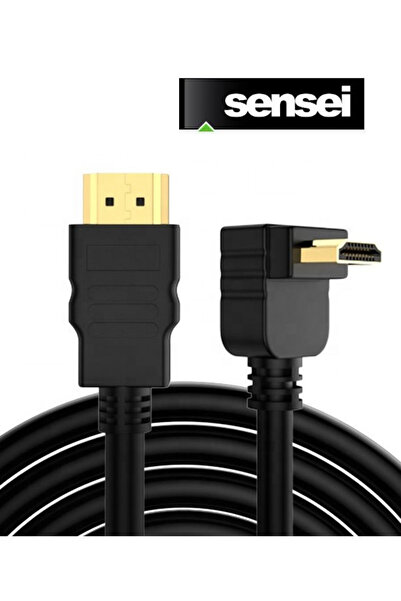 Sensei S-90DOWN-HDTV 4K 2.0V 3D 1.5 METRE 90 DERECE AÇILI L TİPİ ALTIN UÇLU H...