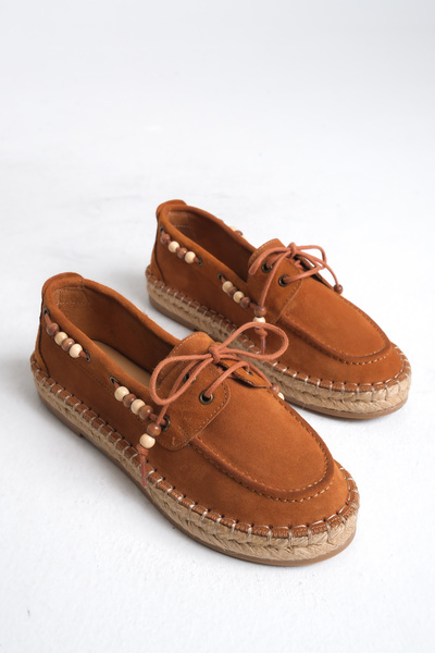 STARK SHOES Kadın Hakiki Deri Süet Boncuklu Espadril