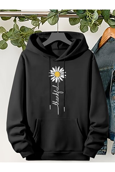 MODAVİBE سترة بقلنسوة بخيطين مبطن بالصوف مع جيب كنغر O قصة فضفاضة للجنسين متع...