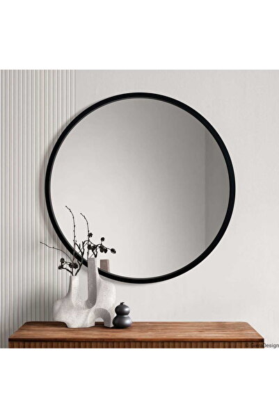 MKS Design 70x70 Yuvarlak Çerçeveli Dekor Aynası / Banyo Aynası / Dekoratif M...