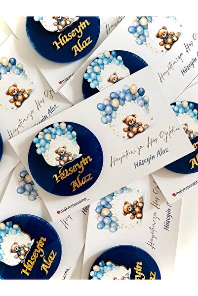 Magnet Kişiye Özel Bebek Magneti – Ayıcıklı bakon tasarım (30 Adet)