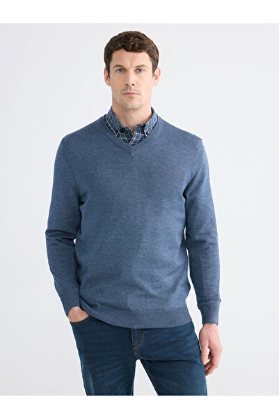 LC Waikiki Rmz Gi̇yi̇m Farkiyla V Dikim Men's Knitwear Sweater