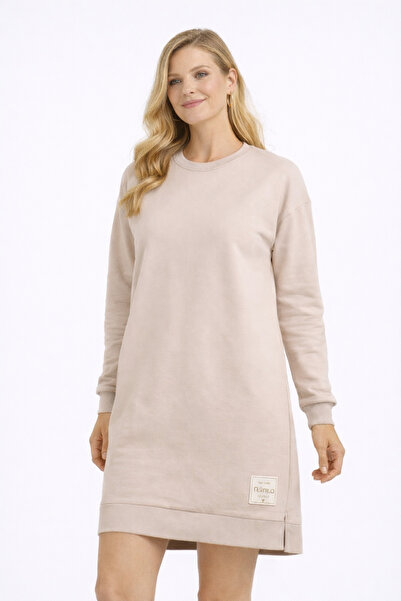 Günpa Collection GÜNPA 176-12-25 Kadın Bisiklet Yaka Uzun Kollu Tunik Elbise ...