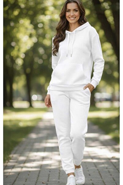 LiyAdaCo Unisex Hooded White Bottom Top Tracksuit Set-Sportswear -Premium