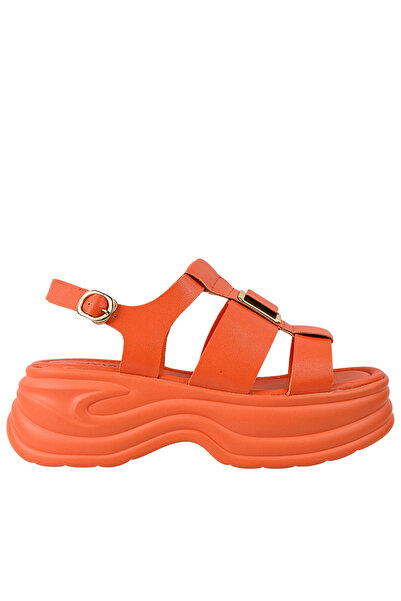 PASS Collection Casual sandals, women, PASS COLLECTION, 40003 orange, leathe
