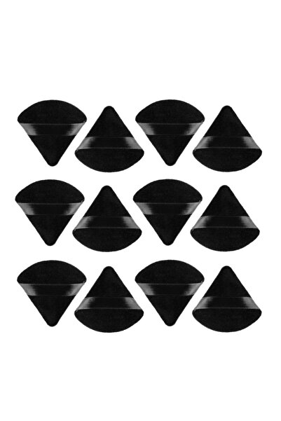 SELA Set of 12 Reusable Triangular Makeup Sponges, Wet or Dry Use, Black,