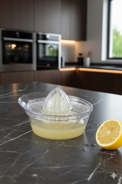 LUCES DESİGN Akrilik Şeffaf Pratik Hazneli Limon Sıkacağı Saniyeler İçinde Po...