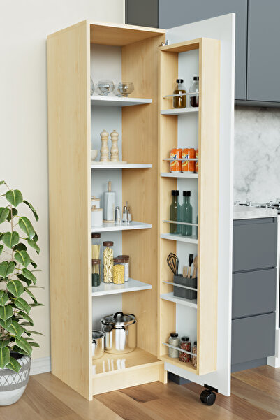 Hediyeler Kapında "Zelvin" Tek Kapaklı Raflı Kiler Dolabı Banyo Dolabı, Mutfa...