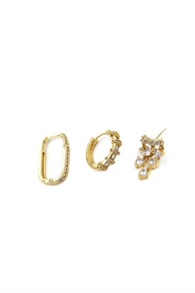 MENESSA 3-Piece Hoop Earrings - Gold