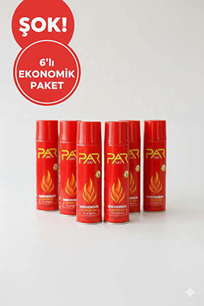 Pargas Par Gas Universal Çakmak Gazı 200 ml x 6 Adet Ekonomik Set Tüm Çakmakl...