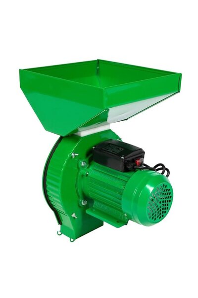 micul fermier Set moara electrica cereale 2 in 1 Green, 3.9 kW, 300 kg/h, 3200 rpm, tambur 20 ciocanele, bobinaj 100% cupru, suport inclus - COBI SMART®