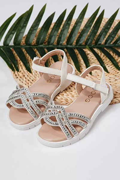 Zaira Λευκά σανδάλια για κορίτσια από οικολογικό δέρμα Alegria #21882 - 28