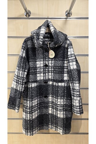 Park Moda Felt Coat Lumberjack Pattern Buttoned