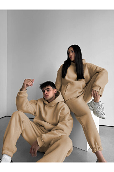 OKULCUBABA UNISEX ÇİFTLERE ÖZEL 3 İPLİK ŞARDONLU EŞOFMAN TAKIMI (TEKLİ)