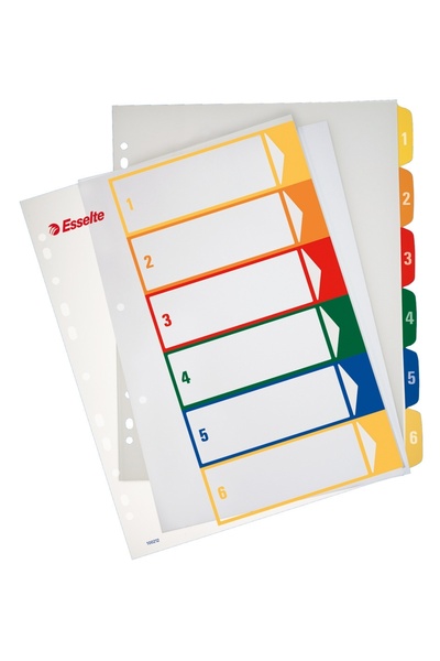 Esselte Printable index, A4, numbered 1-6,