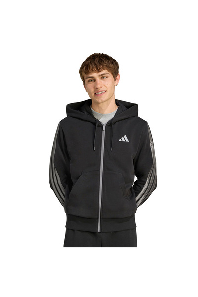 adidas Holiday 3-Stripes Full-Zip Men's Black Casual Style Tracksuit Top Jm1695