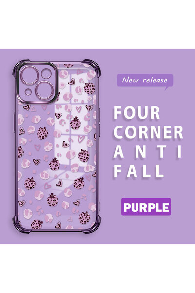 ucuc حافظة حماية من السيليكون الشفاف المتوافقة مع iPhone 15 بأنماط الفراولة