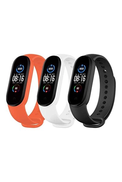 Generic MARGOUN 3-Piece Silicone Replacement Strap For Xiaomi Mi Band 5/6 Bla...