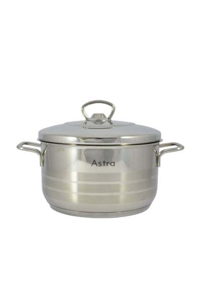 Astra كسرولة 20×11 سم - سعة 3.5 لتر - ستانلس ستيل 18/10 كروم-نيكل - فضي