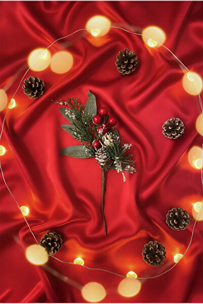 FH finehome Christmas Pike Berry Kırmızı Yeşil Karlı 25 cm