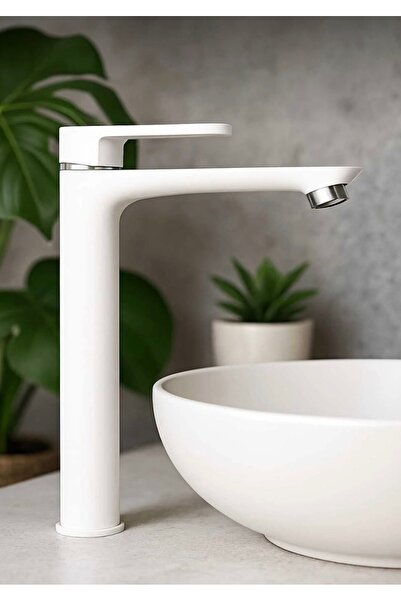 luxury faucet خلاط حوض أبيض ذو جسم ثابت