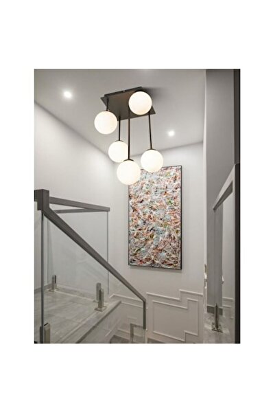 LEDZONE Zone Led Pendant Chandelier 5 Sockets G9, Black, 250x250x410mm