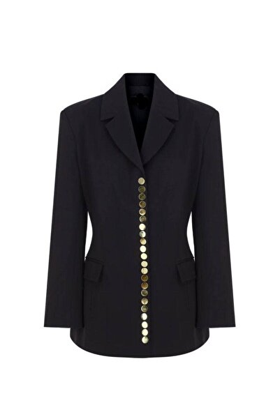 cottonage Black Gold Snap Detailed Jacket