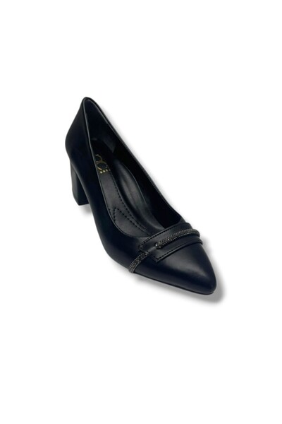 Cakgo C-Shoes 103-26 Pantofi de damă din piele cu dungi, cu piatră și toc gros