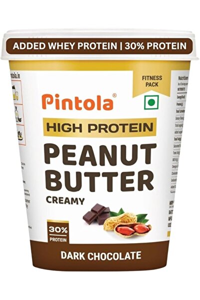 Pintola زبدة الفول السوداني الكريمية بالشوكولاتة الداكنة الغنية بالبروتين 510 غرام