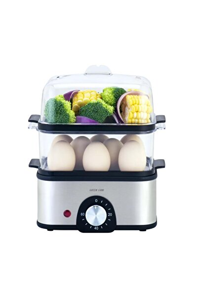 Green Lion طباخ بيض ثلاثي الطبقات بقدرة 500 واط وسعة 16 بيضة وسخان من الفولاذ...