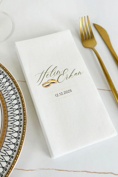 loyderlena 100 Adet Kişiye Özel İsim Baskılı Peçete Düğün Nişan Söz Peçetesi ...