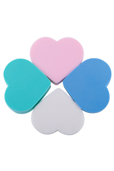 SELA Set of 4 Beautyblender Sponges for Foundation Application in Heart Shape
