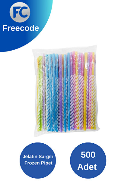 Freecode Colorful Bellows Gelatin Frozen Straws 500 Pieces