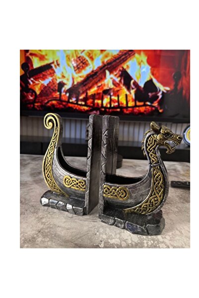 İncomparable Home Premium Dekoratif Hediyelik Kırılmaz Viking Gemi Kitap Dekoru