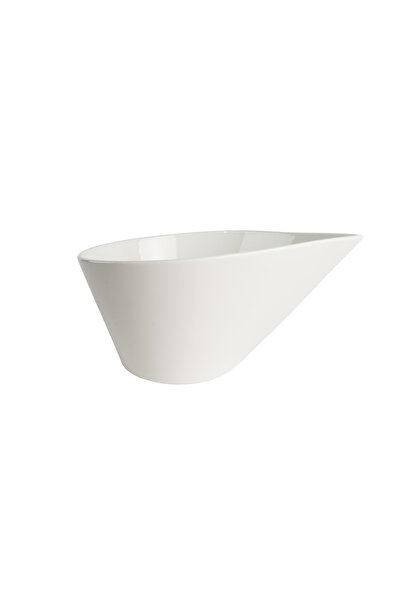 SQUALO Round porcelain bowl – white – large size – elegant and organized serving