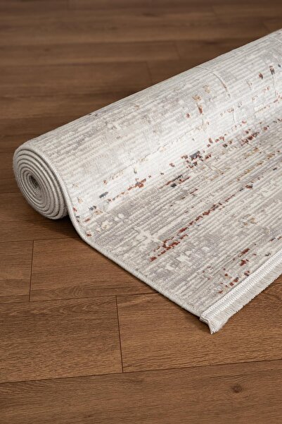 Soil CT008A Grey Carpet Colorful Detailed Modern Thin Acrylic Powdered Living Room Rug Bedroom Corridor