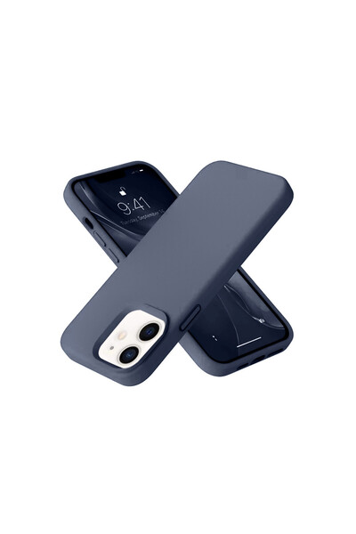 NewFace iPhone 12 Case Nano Velvet Silicone - Navy Blue