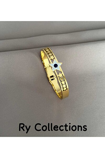 rycollections سوار من الفولاذ 316L مع حجر الزركون على شكل نجمة