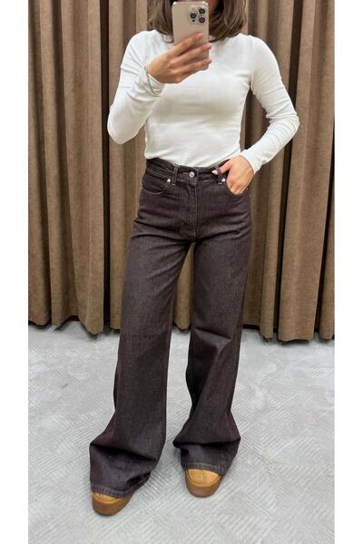 Maysa KAHVERENGİ GENİŞ KALIP DENİM PANTOLON