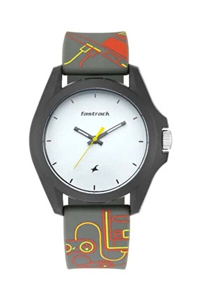 FASTRACK Arcade Quartz Analog Watch with White Dial and Silicone Strap for Un...