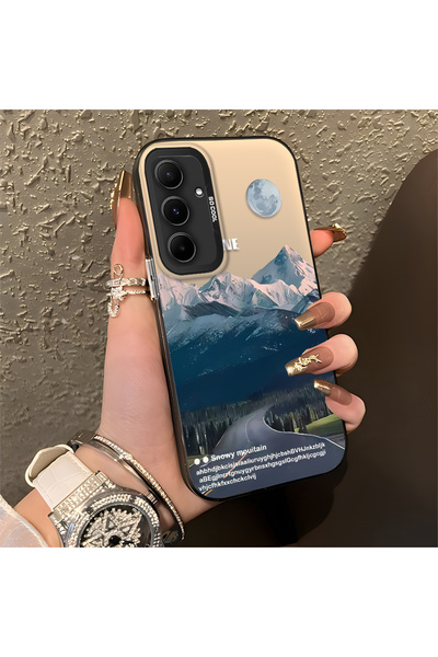 ucuc Samsung Galaxy A55 Uyumlu Silikon Kenar Sert Arka Anti Düşme Kılıfı Dağ ...