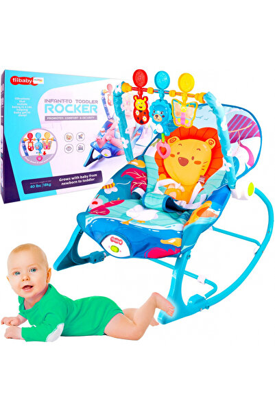 MalPlay Blue Lion multifunctional rocking chair for children, equipped with s...