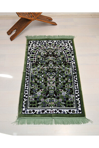 Bilenler Ravza Desenli Lüks Kadife Seccade – Yumuşak ve Kaliteli Dokulu Hediy...