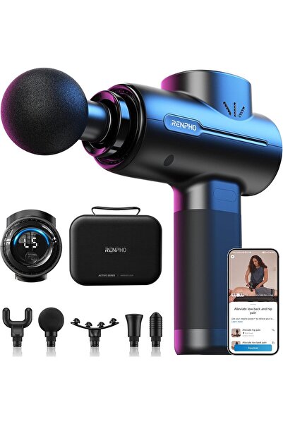 RENPHO Massage Gun Deep Tissue, Portable Percussion Muscle Massager with Bluetooth, Handheld Device