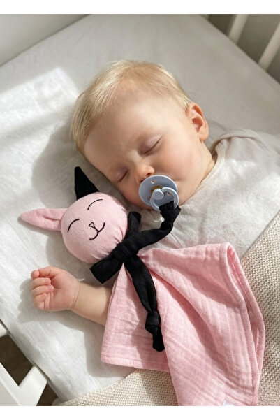 Joyous Mom Kids Emzik Takılabilir Kedi Uyku Arkadaşı – %100 Pamuk 4 Kat Musli...