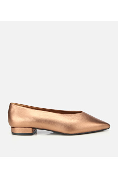 Hotiç Kadın Deri Bronz Sivri Burunlu Babet