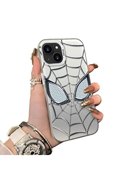 ucuc iPhone 13 Uyumlu Silikon Kenar Sert Arka Anti Düşme Kılıfı Spiderman des...
